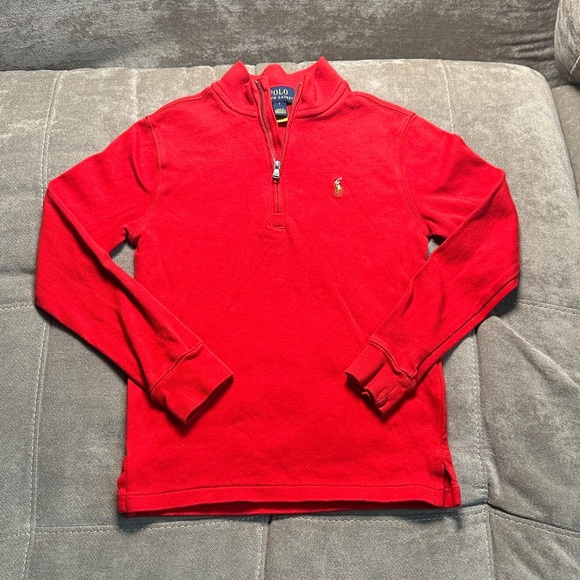 Polo by Ralph Lauren Men's Red Half-Zip Sweater - Picture 1 of 7